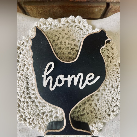 *Home Distressed Black Chicken Shelf Sitter - Picture 7 of 12